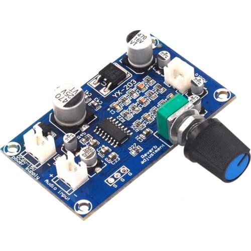 PT2399 Microphone Reverberation Board Effect Super M65831 Mono Amplifier Preamp Reverb DC Single Power Supply