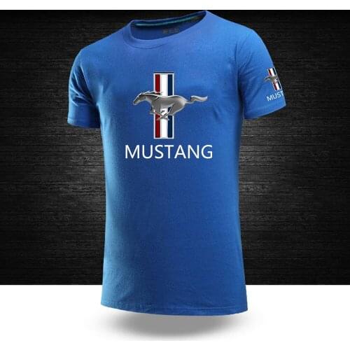 2021 NEW Mustang Summer Fashion Male Tops Casual Short Sleeves Solid Color Cotton Round neck Hip Hop T shirts Sport Tops