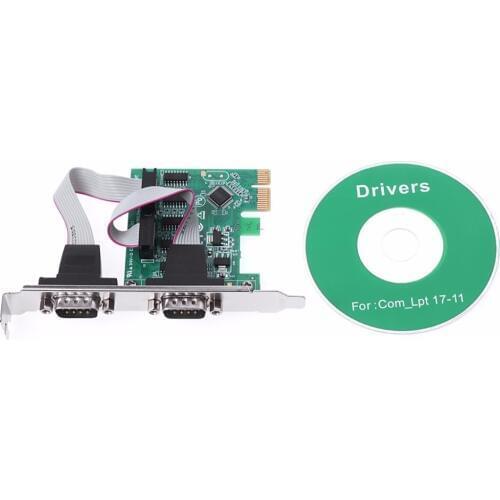 PCI-E PCI to Dual Serial DB9 RS232 Express Serial Controller Adapter Card 2-Por