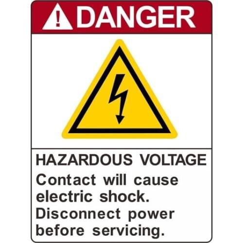 Hot Hot Warning Car Sticker Danger Hazardous Voltage Contact Will Cause Electric Vinyl Car Styling Laptop PVC 11cm*9cm