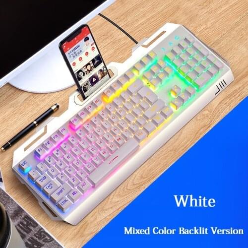 Rainbow Backlit Lighting Keyboard 104 Keys Layout Wired USB Gaming Keyboard for Desktop Computer Notebook PC