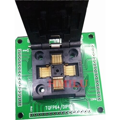 QFP programmer Socket Pitch 0.4mm IC51-0644-1972 Test Flash Programming Adapter QFP64 TQFP64 LQFP64 Clamshell Structure Burn in