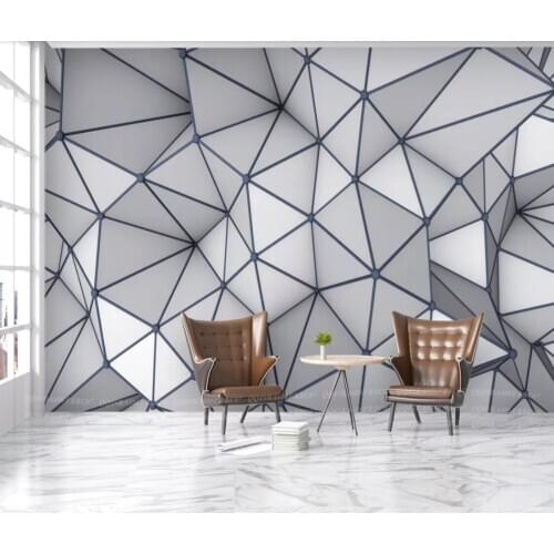Abstract Geometric Pattern Wallpaper Roll 3D Mural for Bedroom Photo Wallpapers Wall Art Decor Canvas Triangle Contact Paper