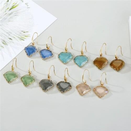 1Pair European Clear Crystal Drop Earrings For Women Female Jewelry Love Heart Dangle Earings Engagement Wedding Earing E343