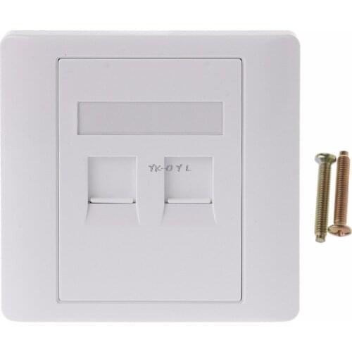 2 Ports CAT5 RJ45 Network Wall Plate With Female To Female Connector
