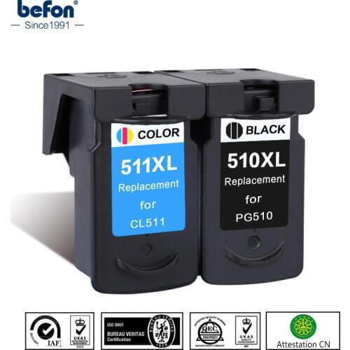 Befon Compatible Ink Cartridge Replacement for Canon PG-510 CL-511 PG510 CL511 PG 510 CL 511 for Pixma MP240 250 MP260 270 280