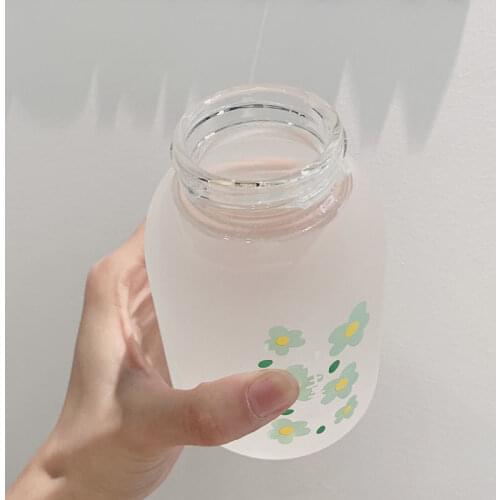 Glass Female Ins Small and Portable Korean Water Cup Personality Fashion Cute Student Cup