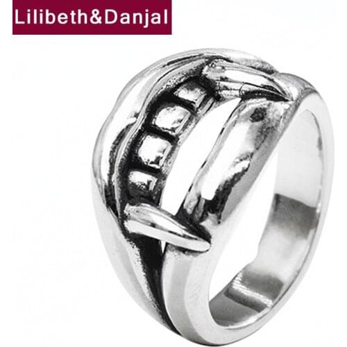 Vampire Tooth Ring Bijoux Femme Argent 925 Sterling Silver Vintage Gothic Women Men Brand Jewelry 2021 New Arrival Designer R8