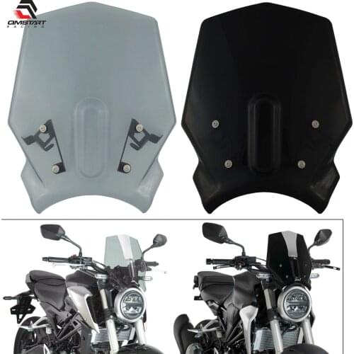 QMSTART Racing Windscreen Windshield Viser Wind Deflector with Bracket For HONDA CB125R CB150R CB250R CB300R 2018 2019 2020 2021
