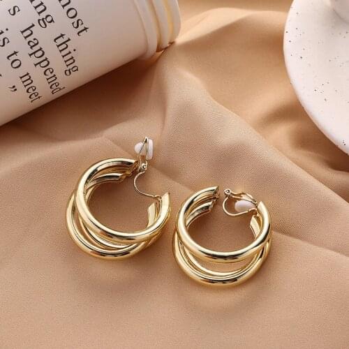 ORZTOON Vintage Exquisite Twisted Ring Earrings For Women Minimalist Geometric Gold Earrings Fashion Jewelry Travel Party Gifts