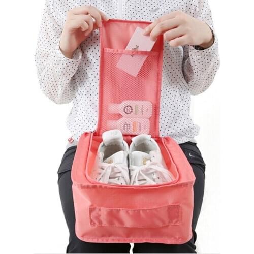 Waterproof Shoes Storage Bag Organizer Storage Pouch Pocket Packing Cubes Handle Nylon Zipper Bag for Travel Outdoor Accessories