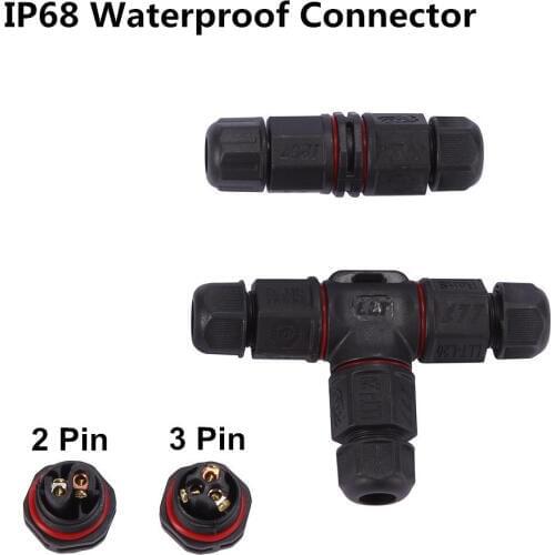 6MM 8MM 10MM Waterproof Cable Connector IP68 Wire Outdoor Electrical Terminal LED Adapter 2pin 3pin I T Cross Shape Connector