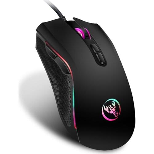 High-end optical professional gaming mouse with 7 bright colors LED backlit and ergonomics design For LOL CS