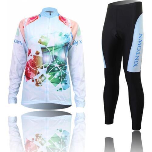 Xintown 2018 Womens Cycling Clothing Sport Racing Bike Wear Long Sleeve Cycling Jersey Ropa Ciclismo Quick Dry Bicycle Clothing