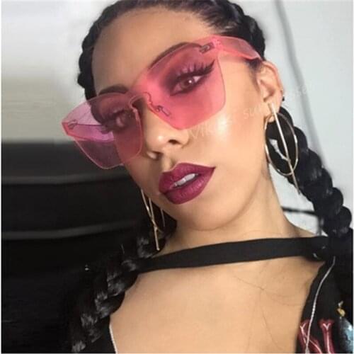 Women 2021 Personalized Oversized Sunglasses PC For Fashion One Piece Lens Sun Glasses