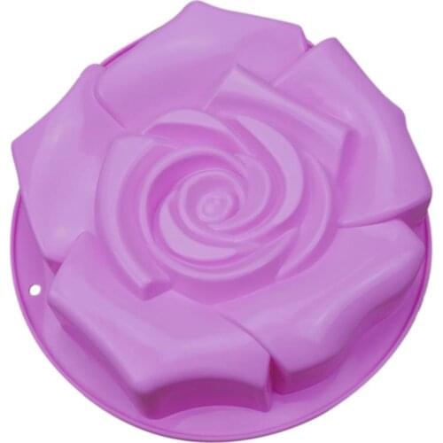 1pc Silicone Cake Mold Creative Non-Stick Rose Shape Bread Mold Kitchen Baking Tray DIY Baking Tools Accessories Random Color