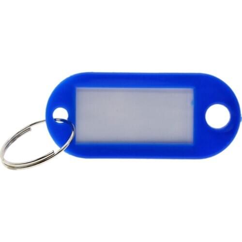 10Pcs Mix Color Plastic Keychain Key Ring Holder ID Tags Label Name Crad Language Fob Split Ring
