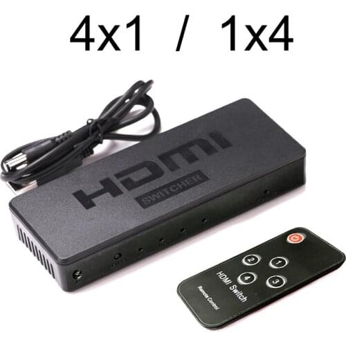 1080P 4x1 HDMI Switch 4 IN 1 OUT Video Converter 1x4 HDMI Splitter for DVD PS3 PS4 Computer Laptop PC To TV Monitor Projector