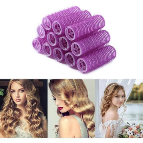 12pcs Self Grip Hair Rollers Cling Any Size Home Salon DIY Hair Styling Tools Hairdressing Hair Curlers Roller