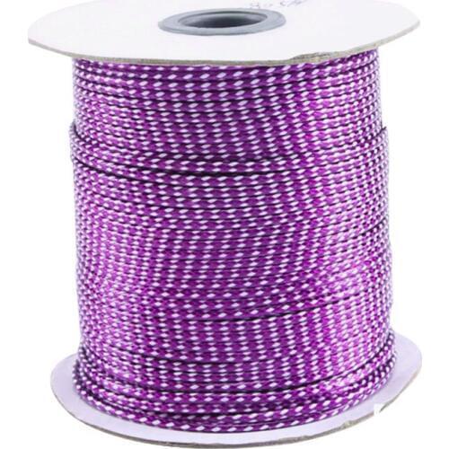 2mm Purple+White Korea Polyester Waxed Wax Cord String Thread+Jewelry Findings Accessories Bracelet Necklace Wire Rope100yards