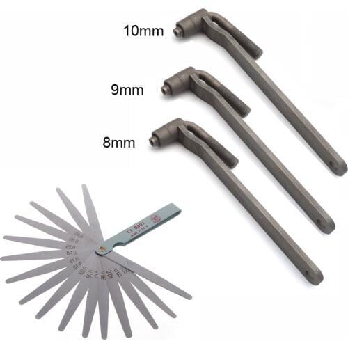 3x Universal Motorcycle Engine Valve adjustment tool valve screw wrench 8mm 9mm 10mm & 1x Feeler gauge