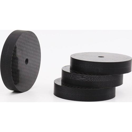 4 pcs hi-end 33mm*5mm Black 3K Carbon Fiber Speaker Amp Spike Isolation Stand Feet Base HIFI