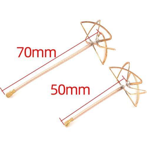 50/70mm 5.8G 2.5dBi to 3dBi RHCP IPX Connector Clover FPV VTX Antenna for INNOVA VTX for FPV Transmitter DIY RC Quadcopter