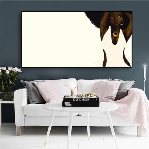 Abstract Black White African American Portrait Painting Posters and Prints Canvas Art Scandinavian Wall Picture for Living Room