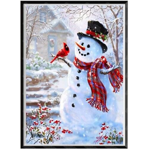 Diy Diamond Painting New Year and Christmas Characteristic Representative Still Life Snowman Creative Personality Painting