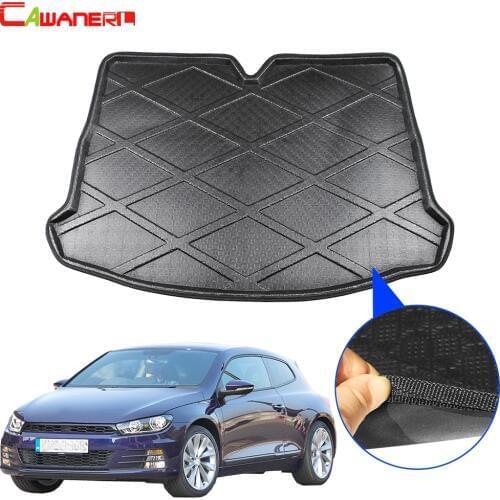 Cawanerl Car Trunk Mat Boot Tray Liner Rear Floor Luggage Carpet Cargo Mud Protection Pad For Volkswagen Scirocco 2009-2018