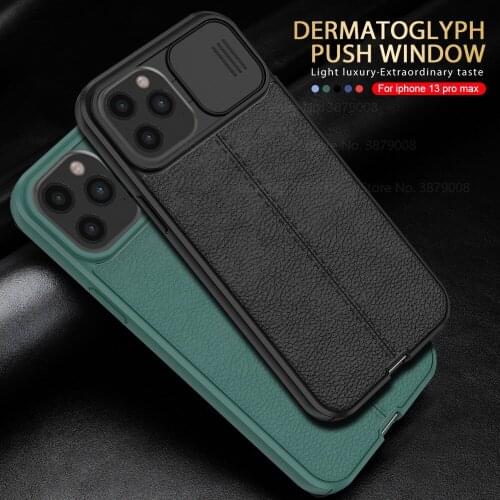 Lychee Pattern Leather Case For iphone 13 pro max 13 mini Push Camera Shockproof Back Phone Cover i phone ifone 13mini 13promax
