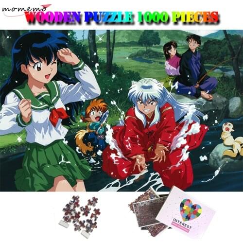 MOMEMO Inuyasha Wooden 1000 Pieces Puzzle Customized Classic Anime Adults High Definition Personality 1000 Piece Jigsaw Puzzles