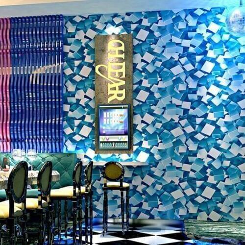 Geometric Wallpapers 3D Personalized Shinning Mosaic Wall Paper Roll for Bar KTV Room Wall Decor Background Wallpaper for Walls