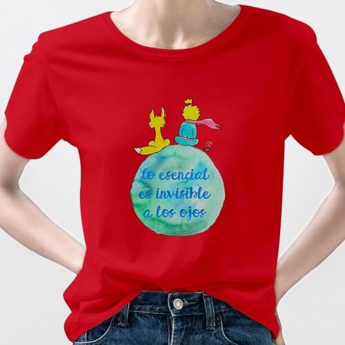 T-shirt Ladies Fashion Harajuku Earth Space Little Prince Fairy Tale 8 Color Oversize Fashion European Harajuku Funny T Shirts
