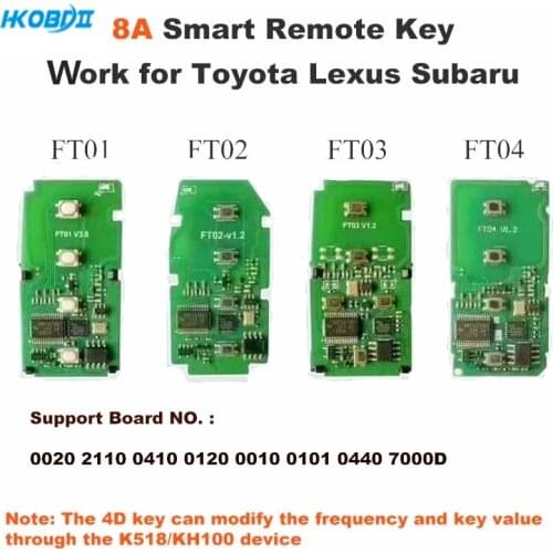 Lonsdor Smart PCB FT01-0020 FT01-2110 FT02-0410 FT03-0120 FT08-0440 312/433MHz Smart PCB for Toyota/Lexus 8A Chip K518 Key Board