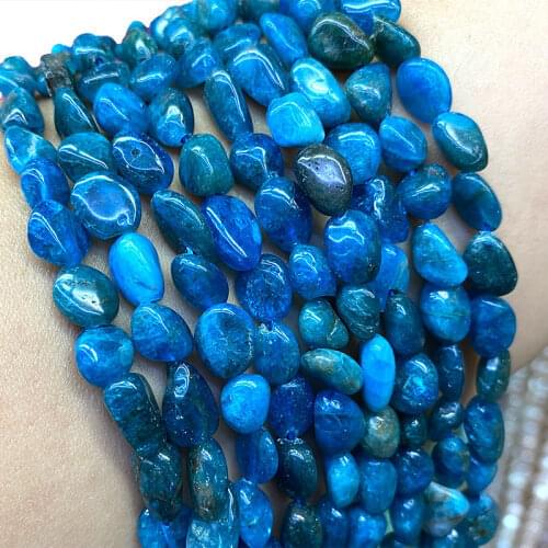 LUOMANXIARI 100% Natural Stone Beads Green Gravel Apatite For Jewelry Making DIY Bracelet Handmade Accessories Charm 6-7MM