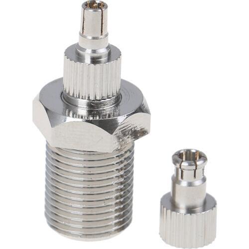 Copper F Female To TS9 & CRC9 Male Plug Coaxial Adapter RF Connector Nickel Plated