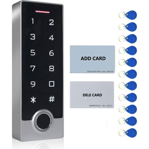 Metal Standalone fingerprint keypad access control waterproof IP66 10000 card users / 200 finger used for door lock gate opener