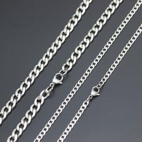 Fashion Boy Man Curb Cuban Link Chain Stainless Steel Mens Womens Bracelets Chains AMYA Jewelry for Men