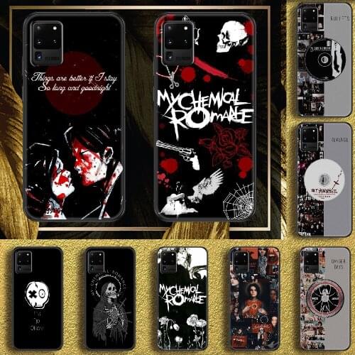 My Chemical Romance Rock Band Phone case For Samsung Galaxy Note 4 8 9 10 20 S8 S9 S10 S10E S20 Plus UITRA Ultra black silicone
