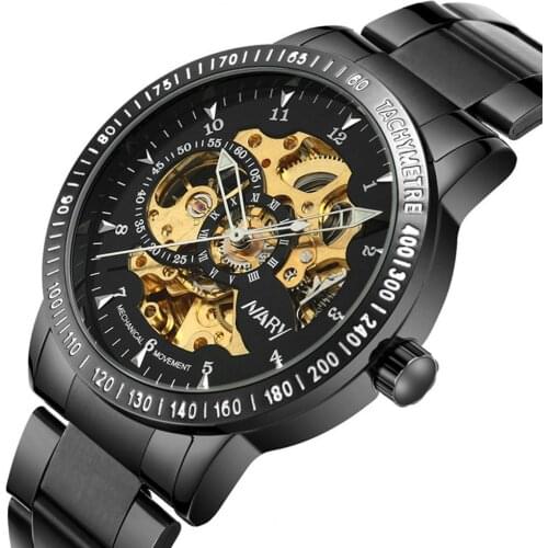 NARY New Fashion Mens Watches Brand Luxury Sports Mechanical Watch Men