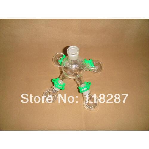 NEW Lab Short-path Distillation Receiver with Four 50ML flasks,24/29,Side Arm,lab glassware kit