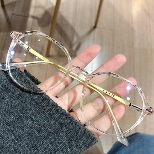 Anti Radiation Myopia Glasses Women Men Anti Blue Light Computer Eyewear TR90 Elastic Temples Round Frame Clear Lens Eyeglasses