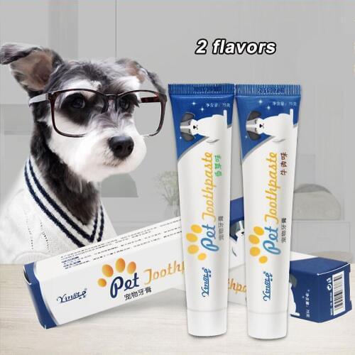 Pet Dog Toothpaste Beef Flavor Tooth Paste Dog Healthy Teeth Brushing Cleaner For Finger Tooth Back Up Brush Care Cat 2