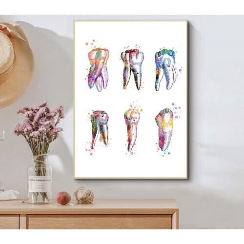 Tooth Anatomical Print Dental Molar Poster Canvas Painting Teeth Art Posters Dentist Wall Picture Doctor Office Decor