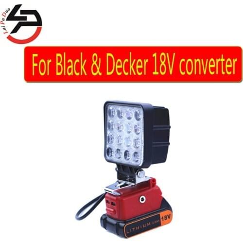 18V converter with 12V DC interface For Black & Decker Suitable for Black & Decker 18V 20V lithium battery