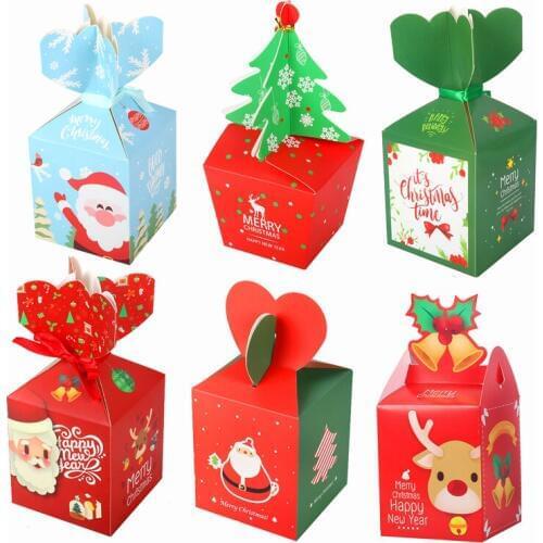 Christmas gift box santa claus paper box christmas decorations for home xms paper gift bags navidad natal packing candy bag noel