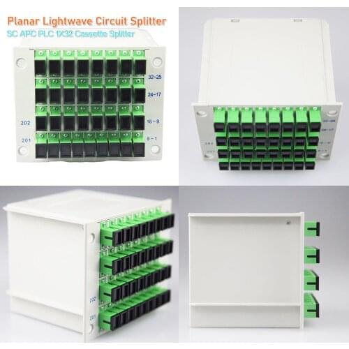 SC-APC 1x32 splitter Fiber Optical Box FTTH PLC Planar waveguide Lightwave Circuit splitter Optical Cassette Splitter Box 1*32