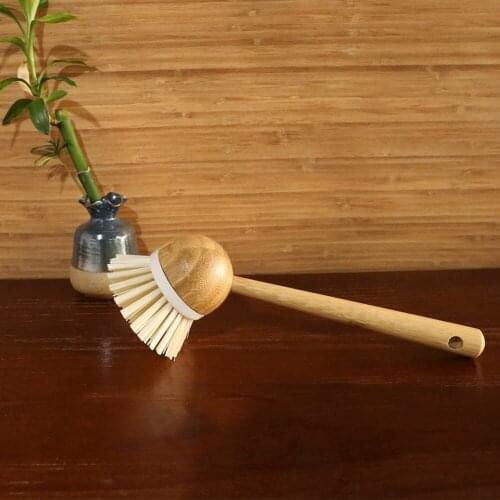 Pot Dish Bowl Brush Kitchen Cleaning Brush With Natural Bamboo Long Wood Handle Multifunction Scrub Brush Tools robust