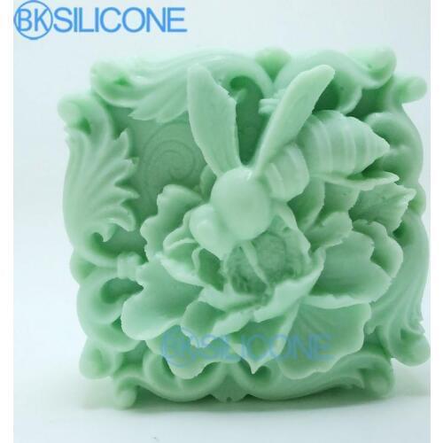 High quality Silicone mould 3D Hornets flower pattern mold Handmade soap Incense resin clay craft mol DIY tool